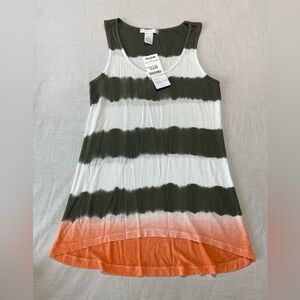 Striped Tie-dye Tank top Casual Boho Vibe Size small NWT